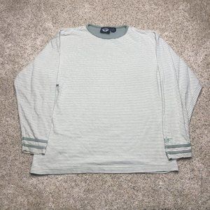 VINTAGE Dockers T Shirt Adult Medium Gray Long Sleeves Striped Cotton Casual Men
